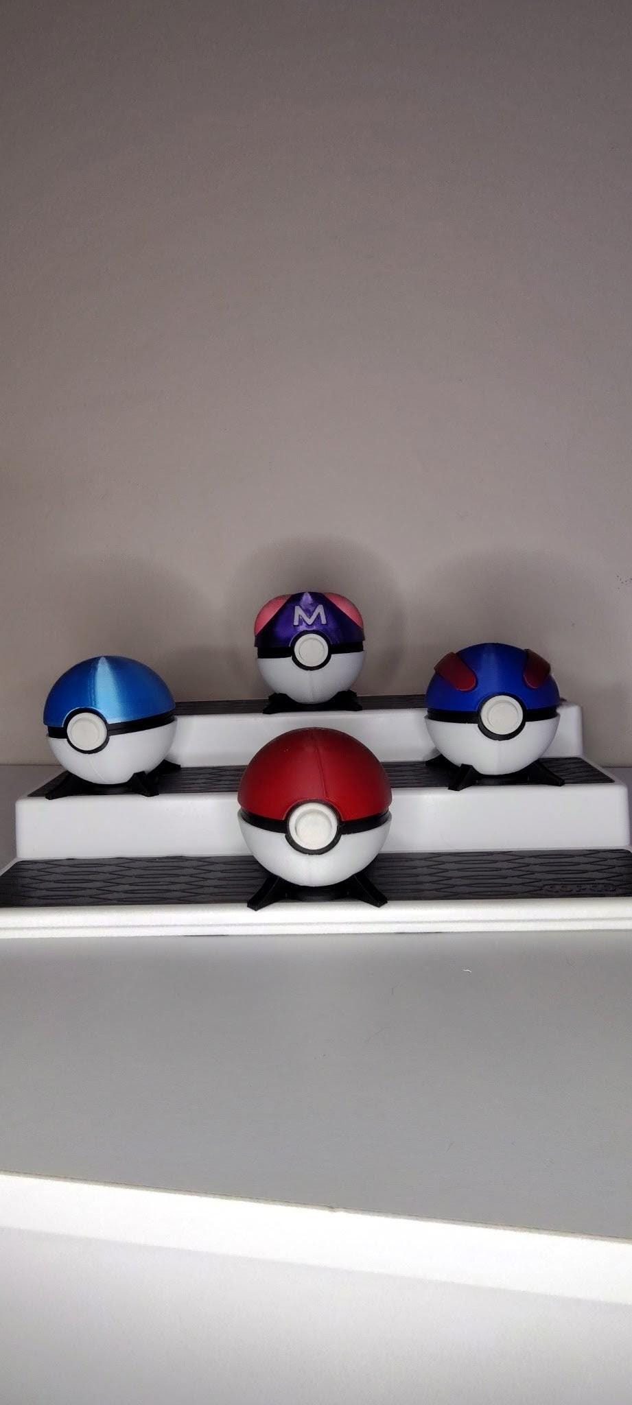 PokeBall Inspired Game Holder – Holds 12 Nintendo Switch Games – 3D Printed Game Cartridge Storage – Gaming Display Case with Stand