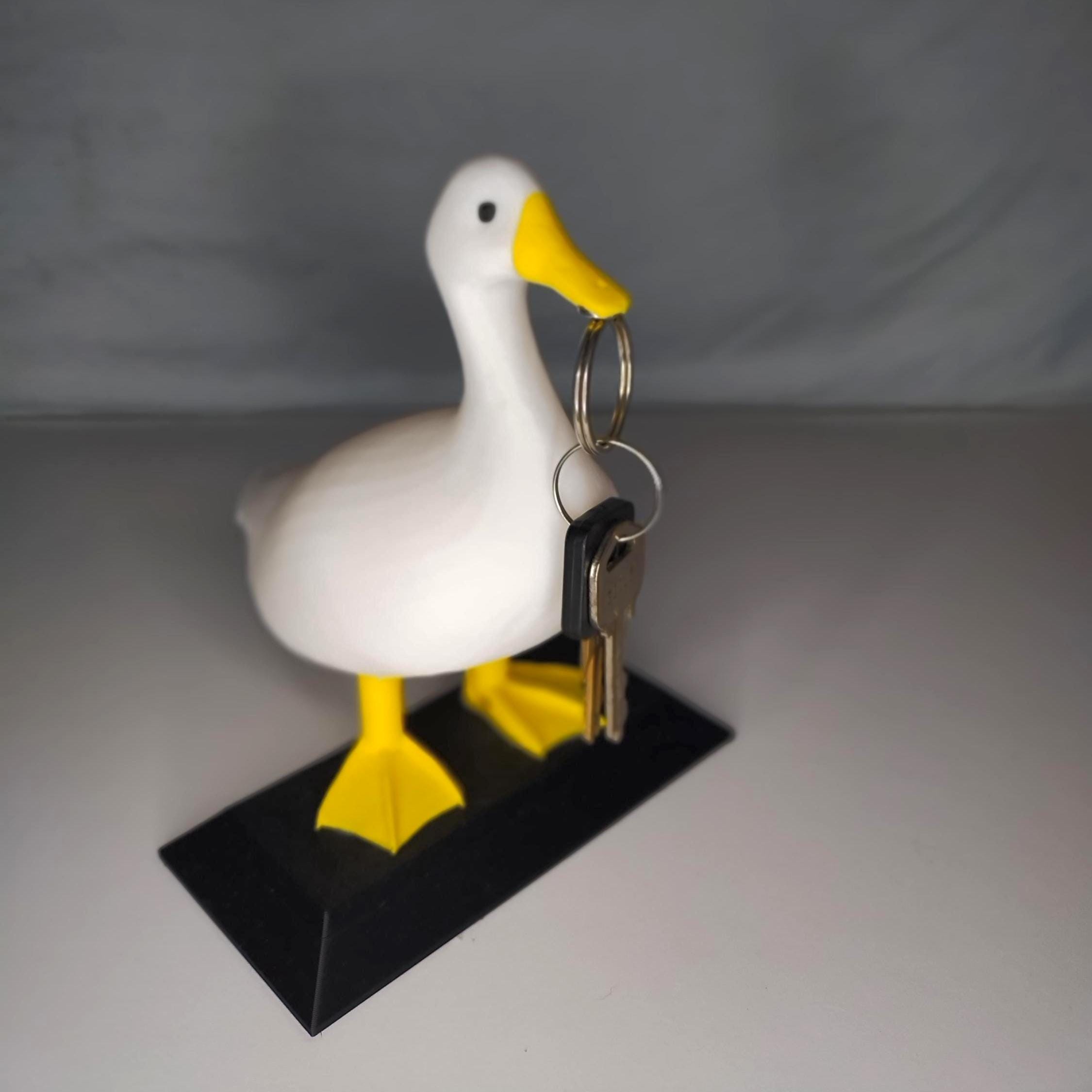 Goose Desk Decor 7 inch Magnetic Beak Keychain Holder, Funny Office Gift