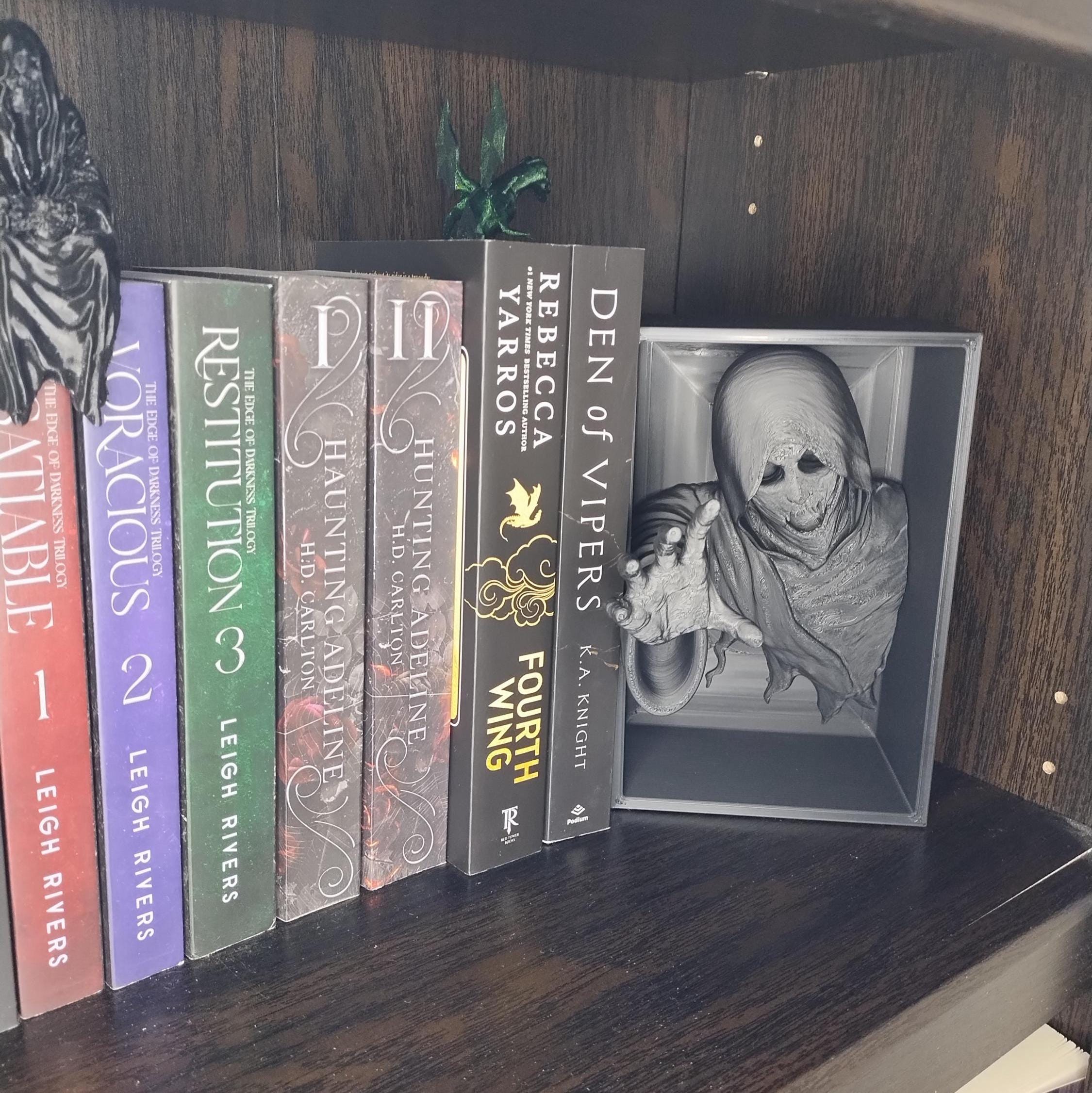 Grim Reaper Book Nook – Dark Fantasy Bookshelf Insert